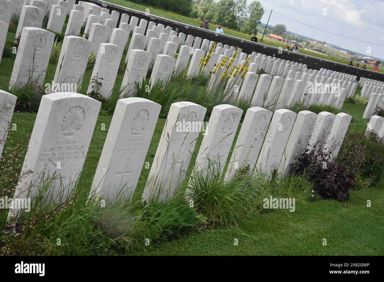 Tyne Cot Commonwealth war Graves Cemetery and Memorial to the Missing ist eine Commonwealth war Graves Commission (CWGC) Stockfoto
