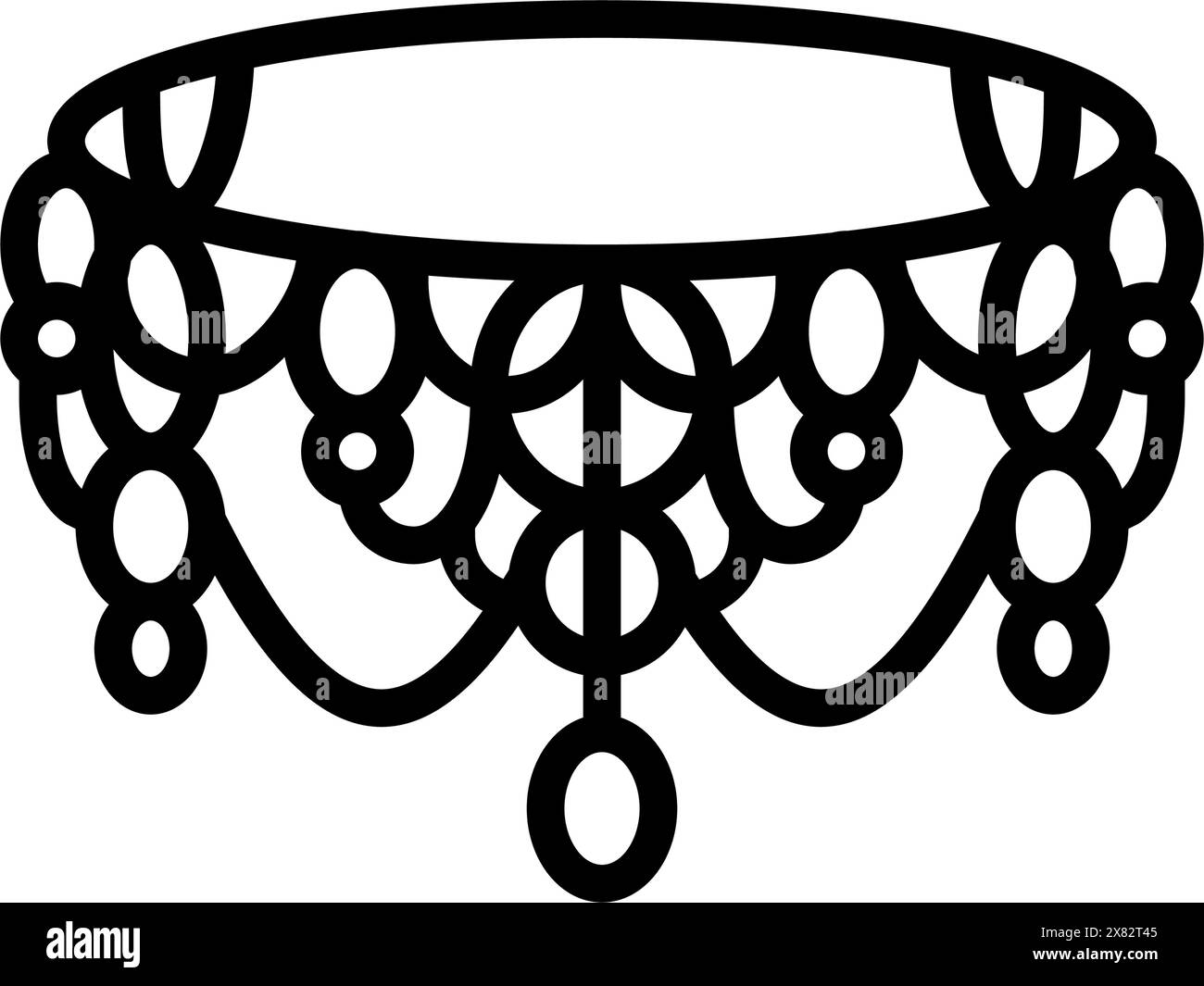 lace Gothic Subkulturlinie Symbol Vektor Illustration Stock Vektor