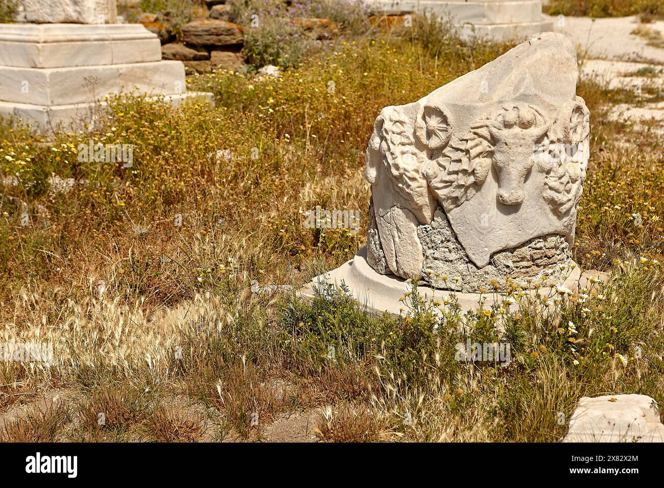 Minotaur in der griechischen Säule auf der Insel delos Stockfoto
