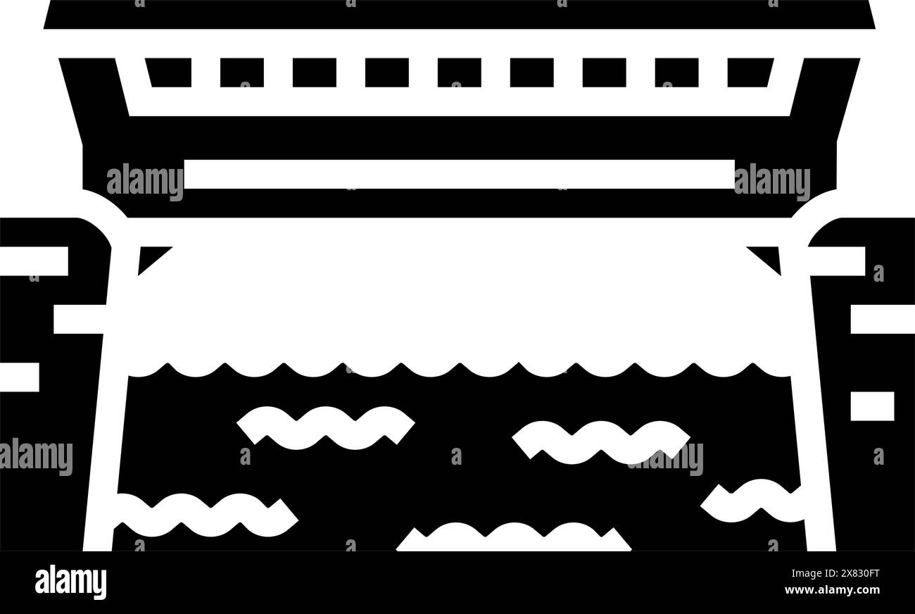 Illustration des Symbols für die Glyphe der überdachten Brücke Stock Vektor