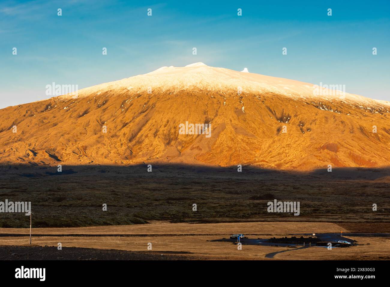 Snæfellsjökull schneebedeckte Berglandschaft in Island Stockfoto