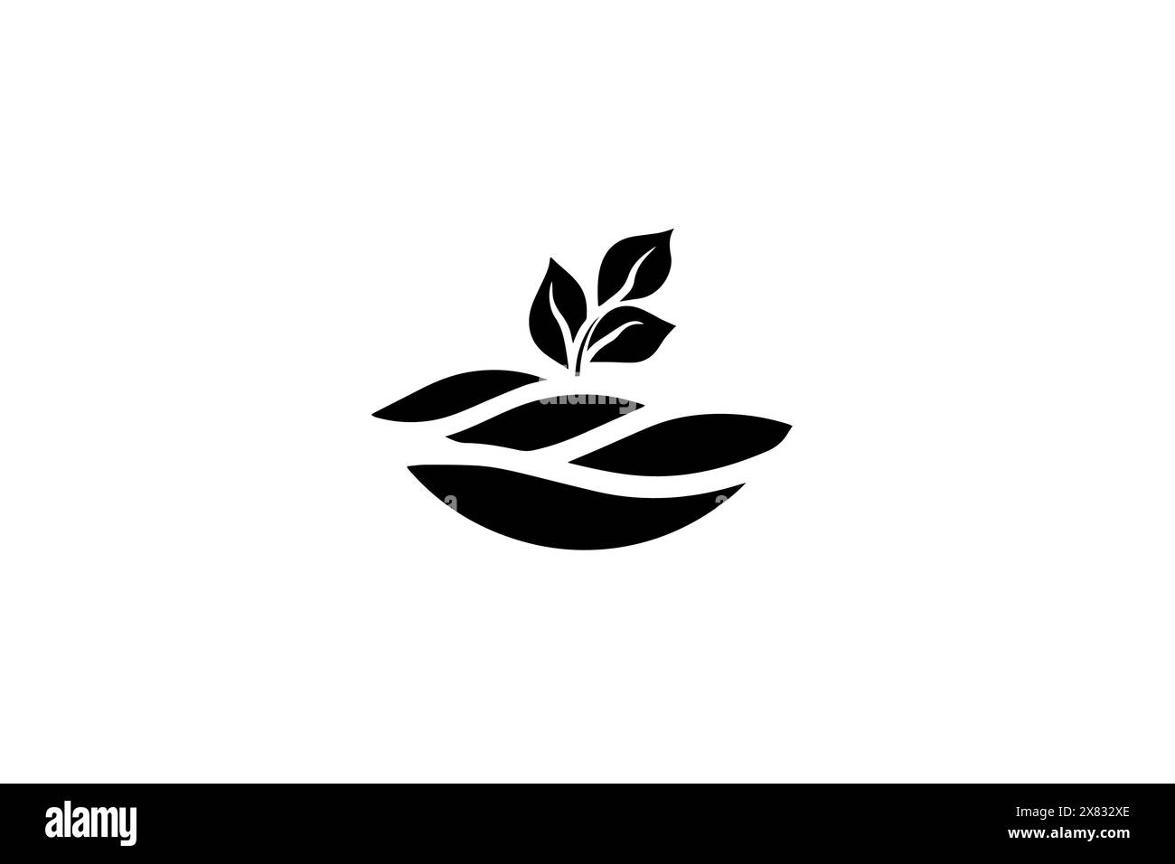 Bio Tea Leaf Logo: Frisches grünes Kräuterdesign für Natur und Wellness. Stock Vektor