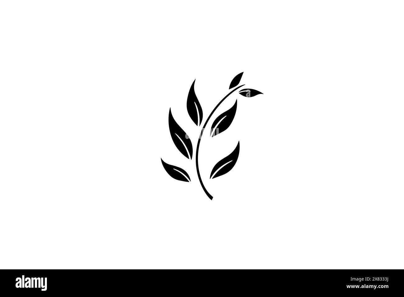 Bio Tea Leaf Logo: Frisches grünes Kräuterdesign für Natur und Wellness. Stock Vektor