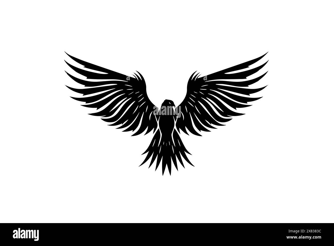 Adlervektor-Emblem: Majestätische Falke Logotype Silhouette im Flug. Stock Vektor