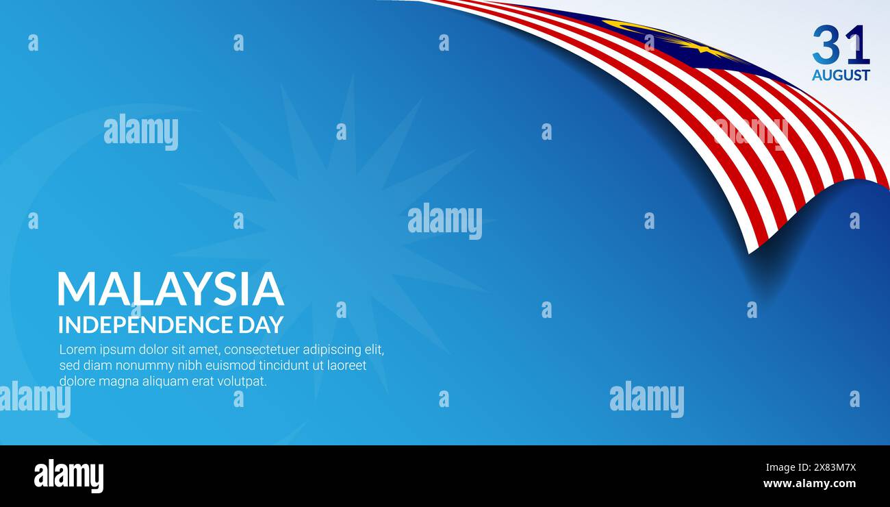 Hintergrund zum Malaysia Unabhängigkeitstag für Präsentation und Bannerdesign Stock Vektor