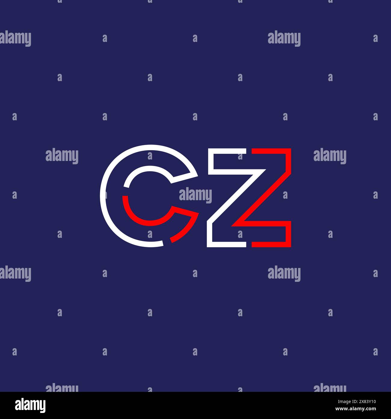 CZ TECH Logo Konzept Design Stock Vektor