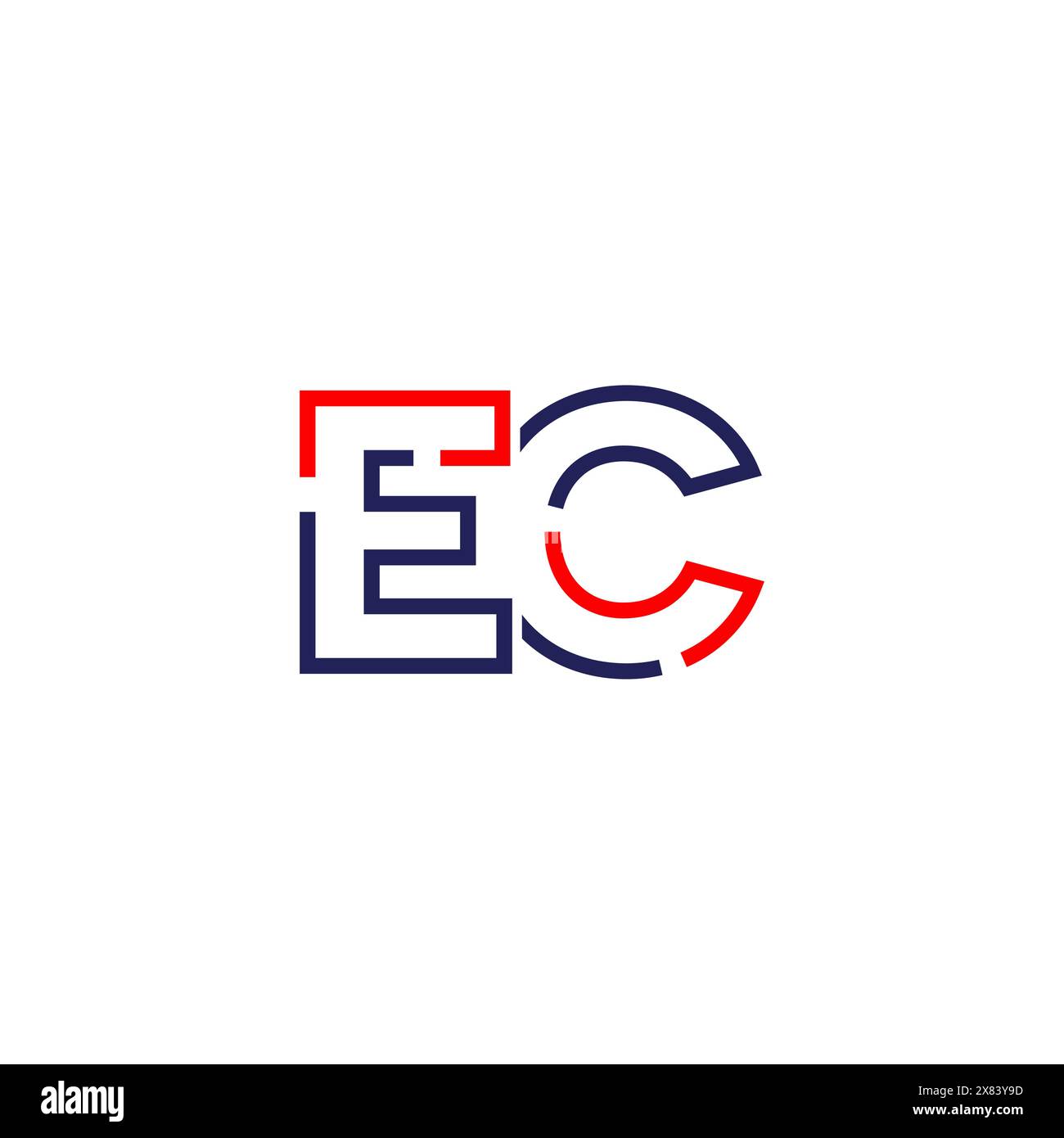 Design des EC TECH Logos Stock Vektor