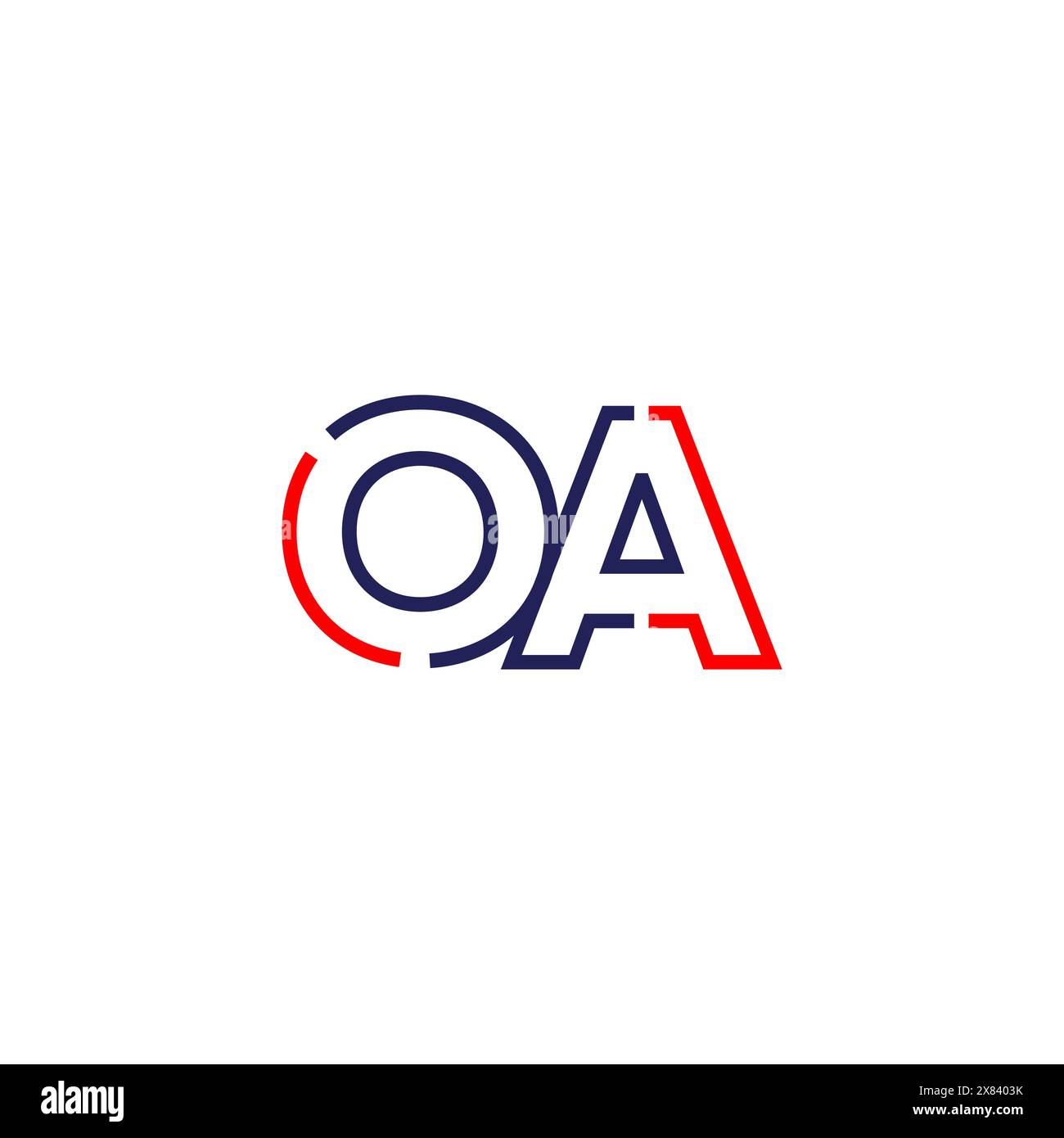 Design des OA TECH Logos Stock Vektor