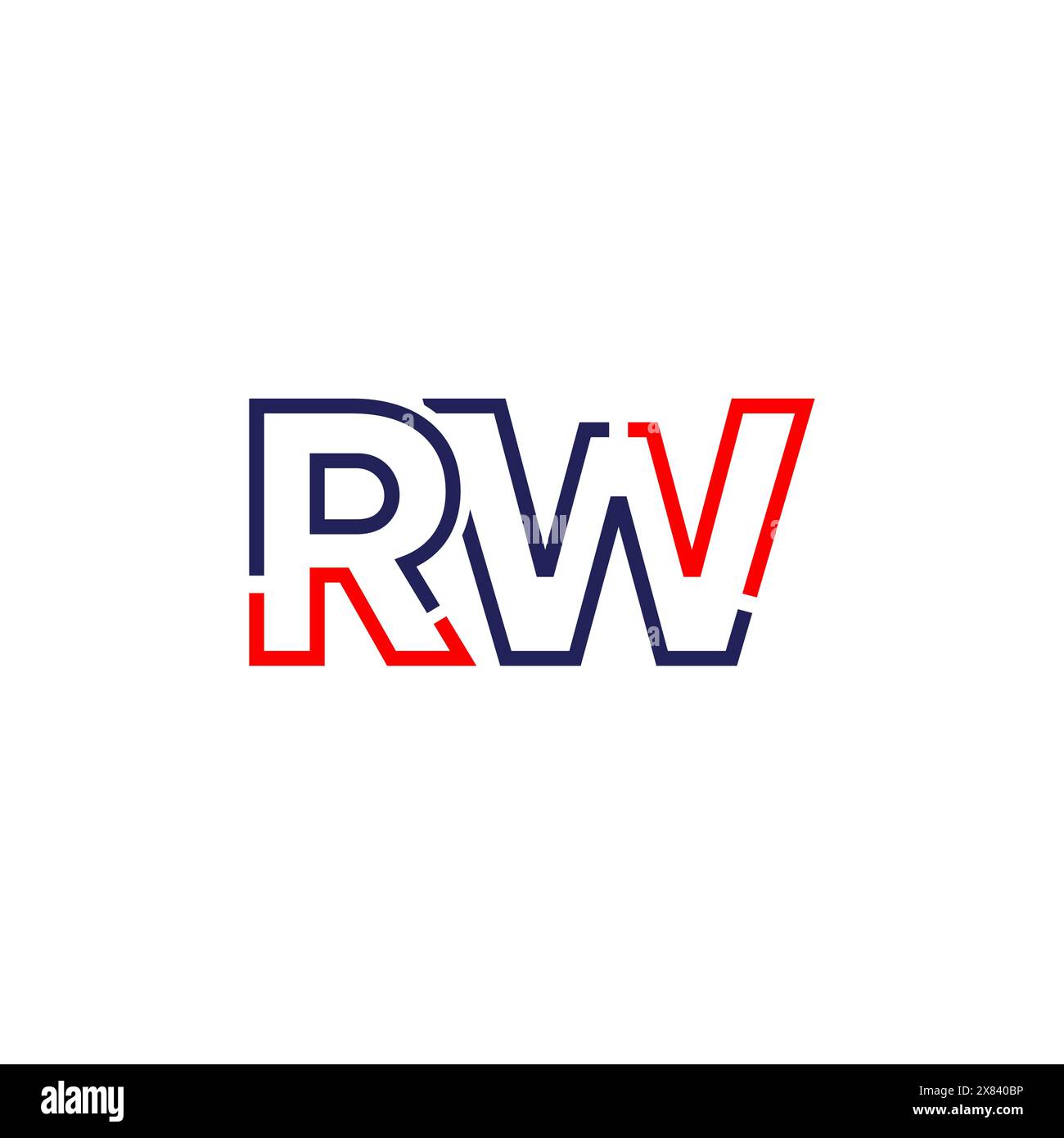 RW TECH Logo-Konzept Stock Vektor