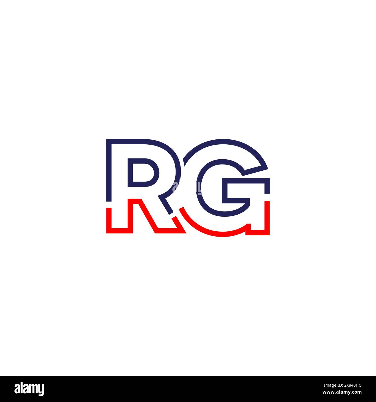 Design mit RG TECH Logo Stock Vektor