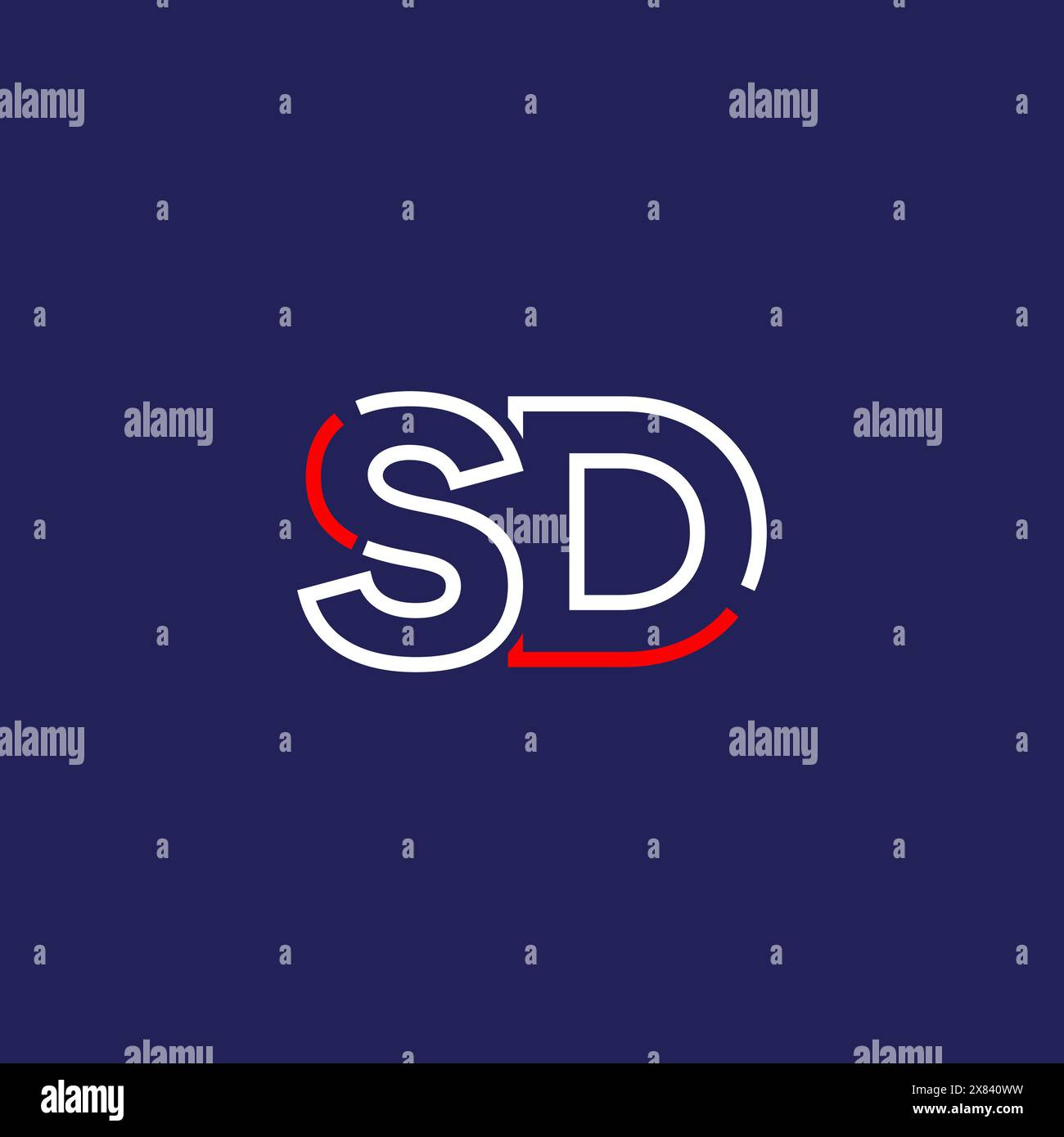 Design des SD TECH Logos Stock Vektor