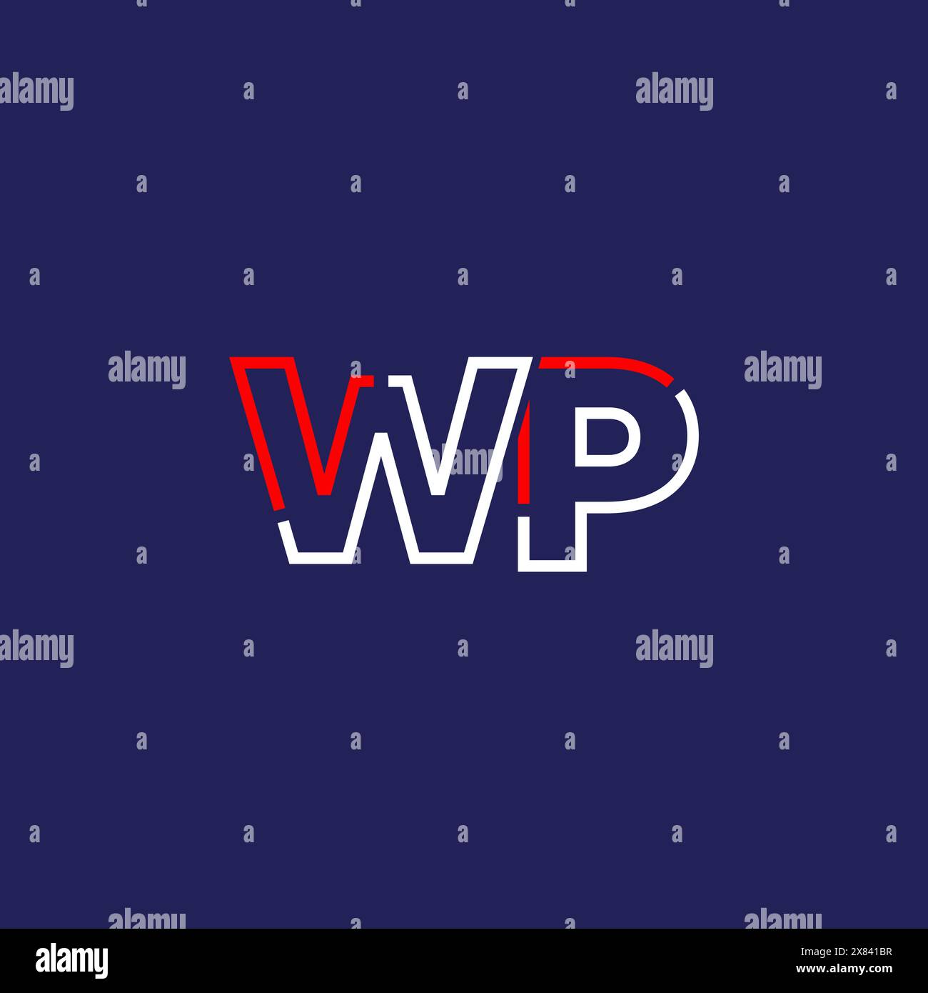 Design mit WP TECH Logo Stock Vektor