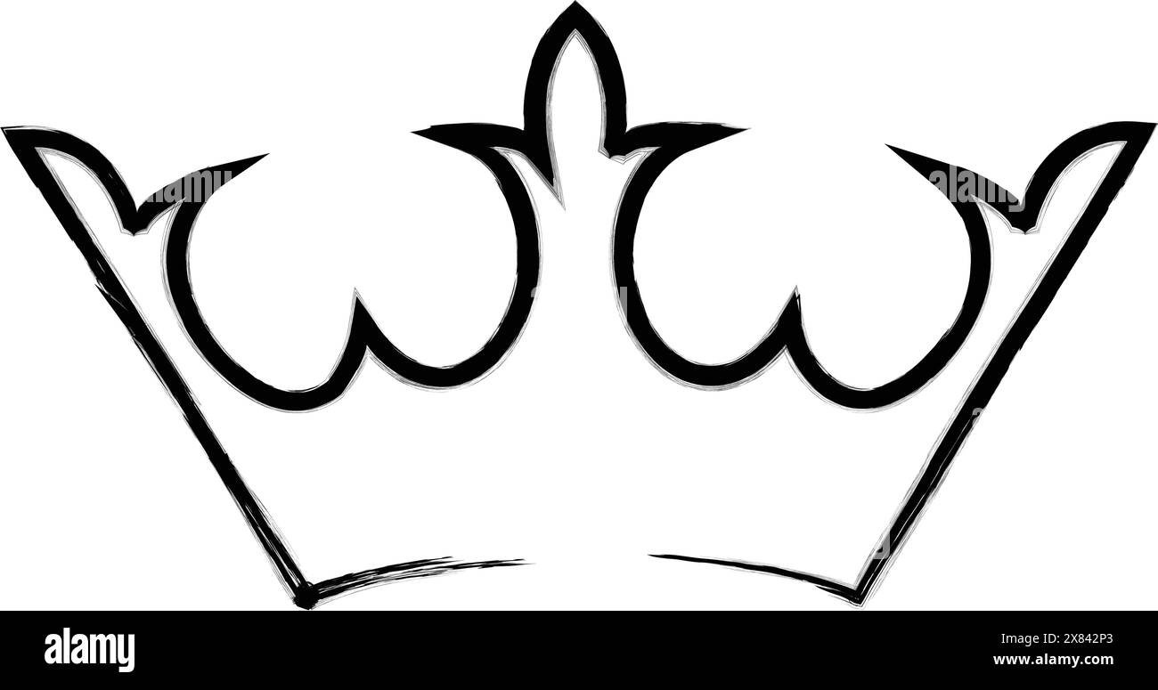 Kronenelement mit strukturierter Grounge-Illustration Stock Vektor