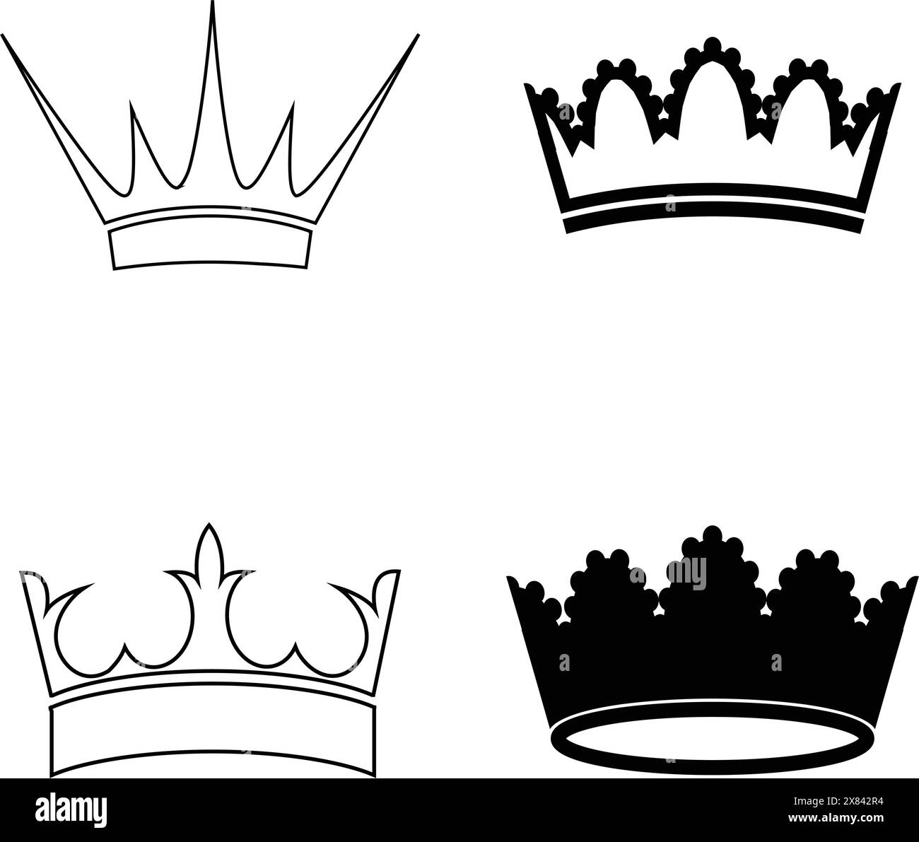 Design mit Kronensymbol Stock Vektor