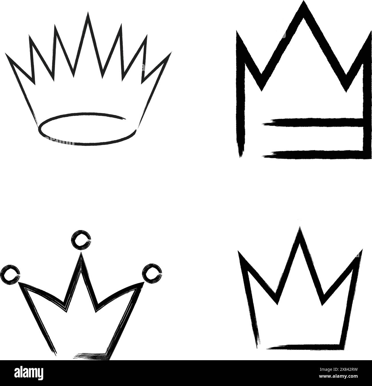 Kronenelement mit strukturierter Grounge-Illustration Stock Vektor