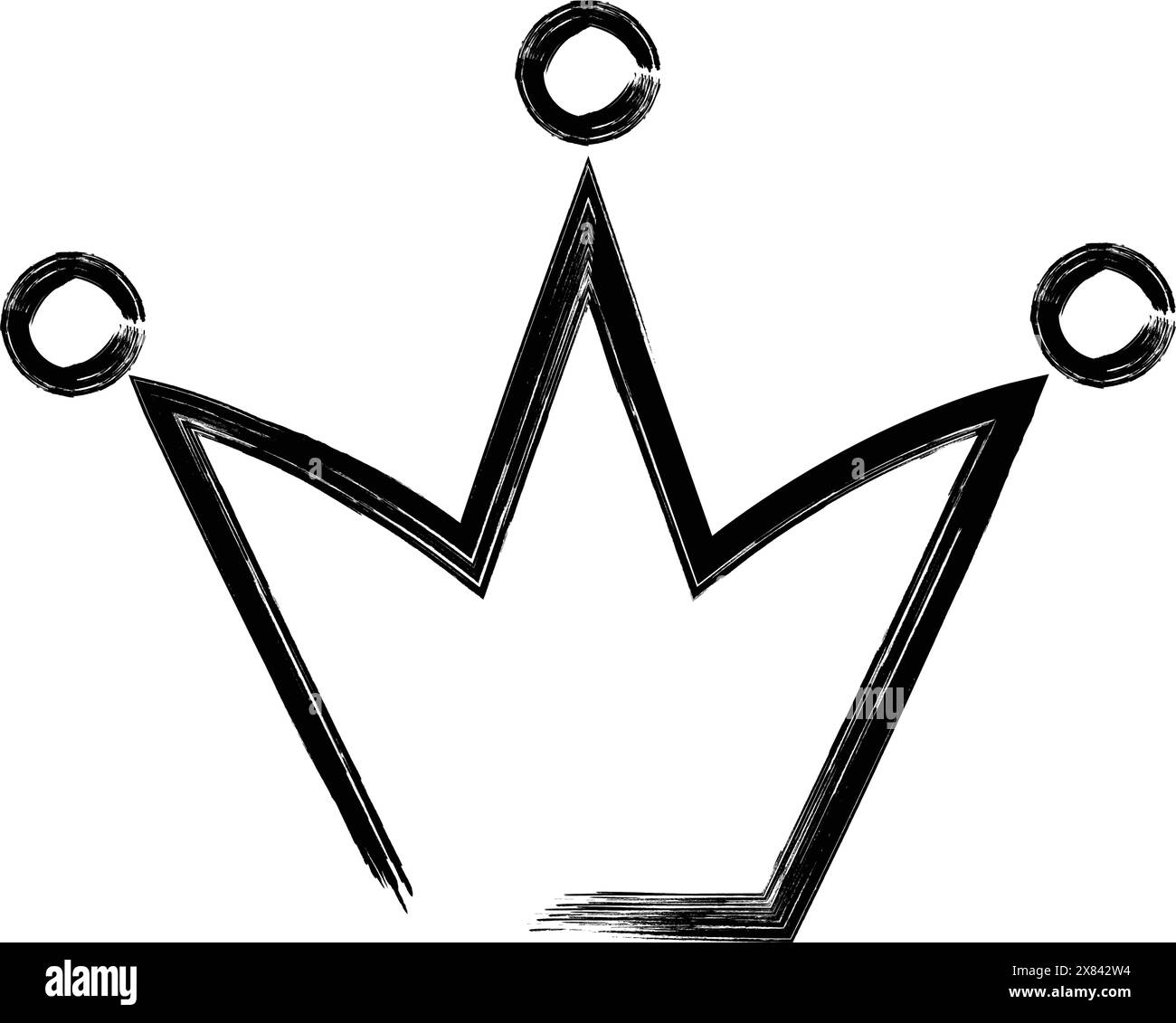 Kronenelement mit strukturierter Grounge-Illustration Stock Vektor