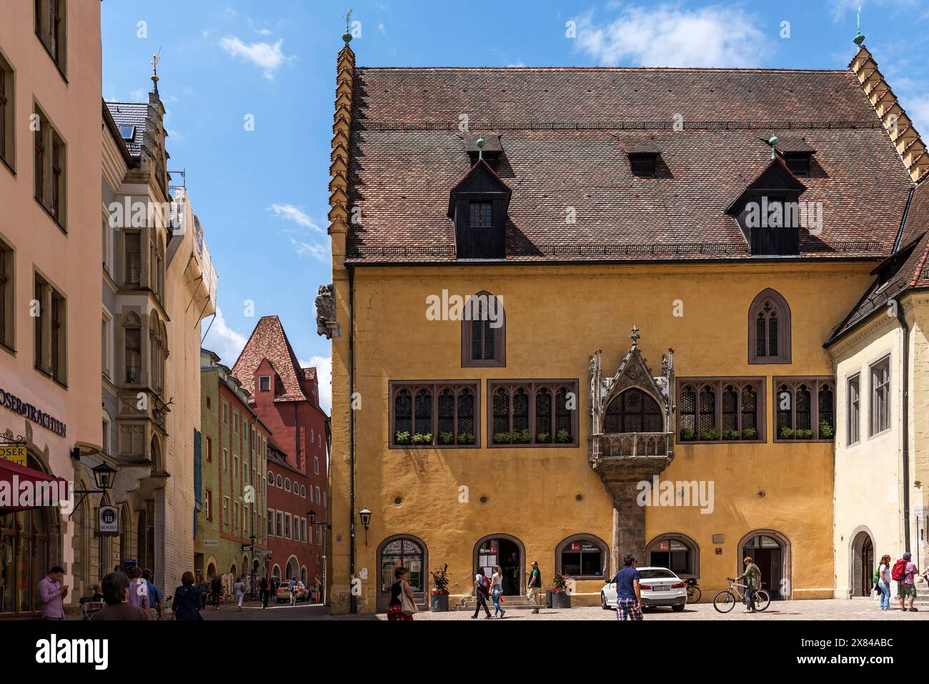 Altes Rathaus, ältester Teil um 1300, Regensburg, Oberpfalz, Bayern, Deutschland Stockfoto