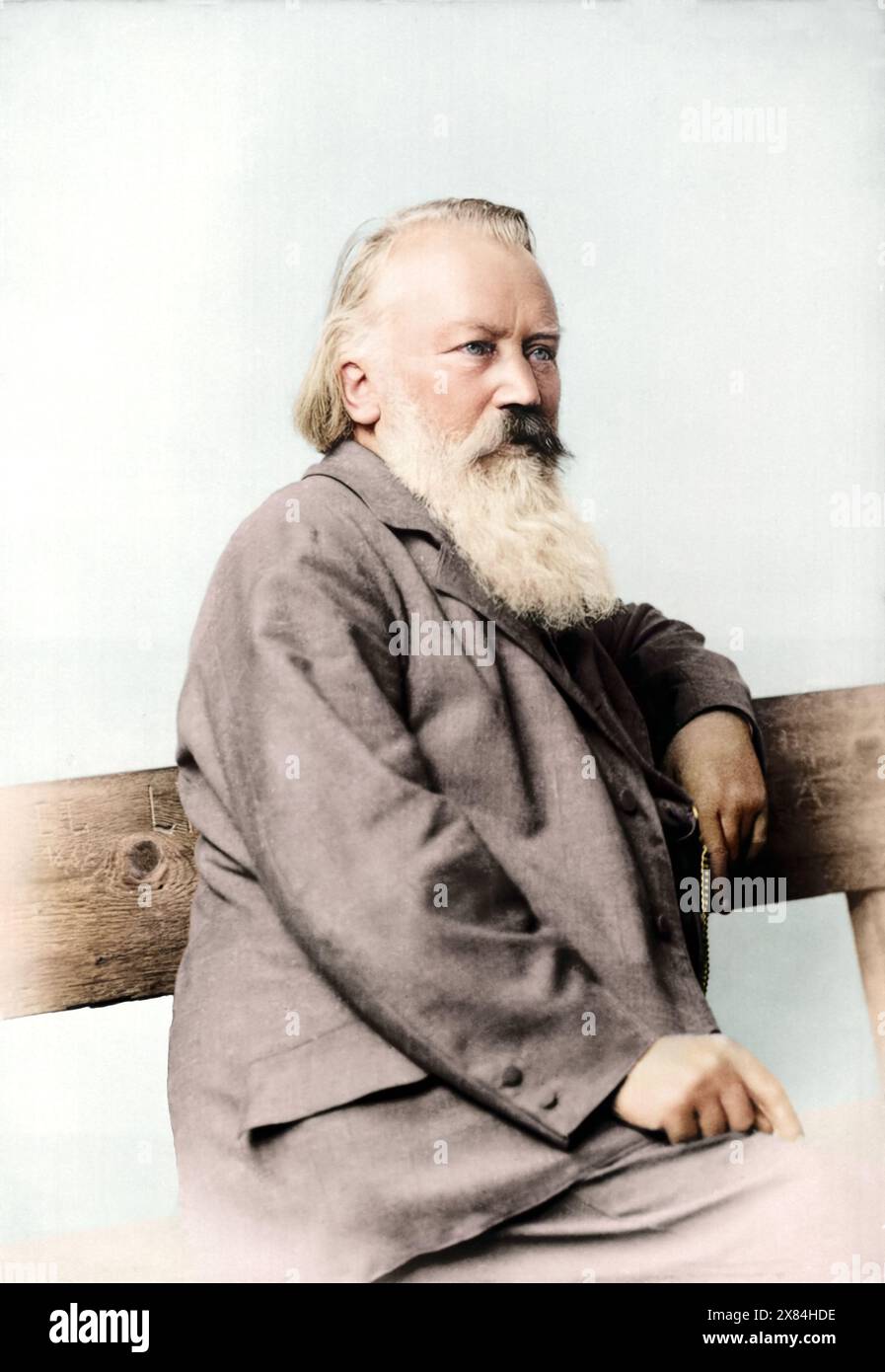 Johannes Brahms Porträt. Vor 1897. Von Rudolf Krziwanek. Stockfoto