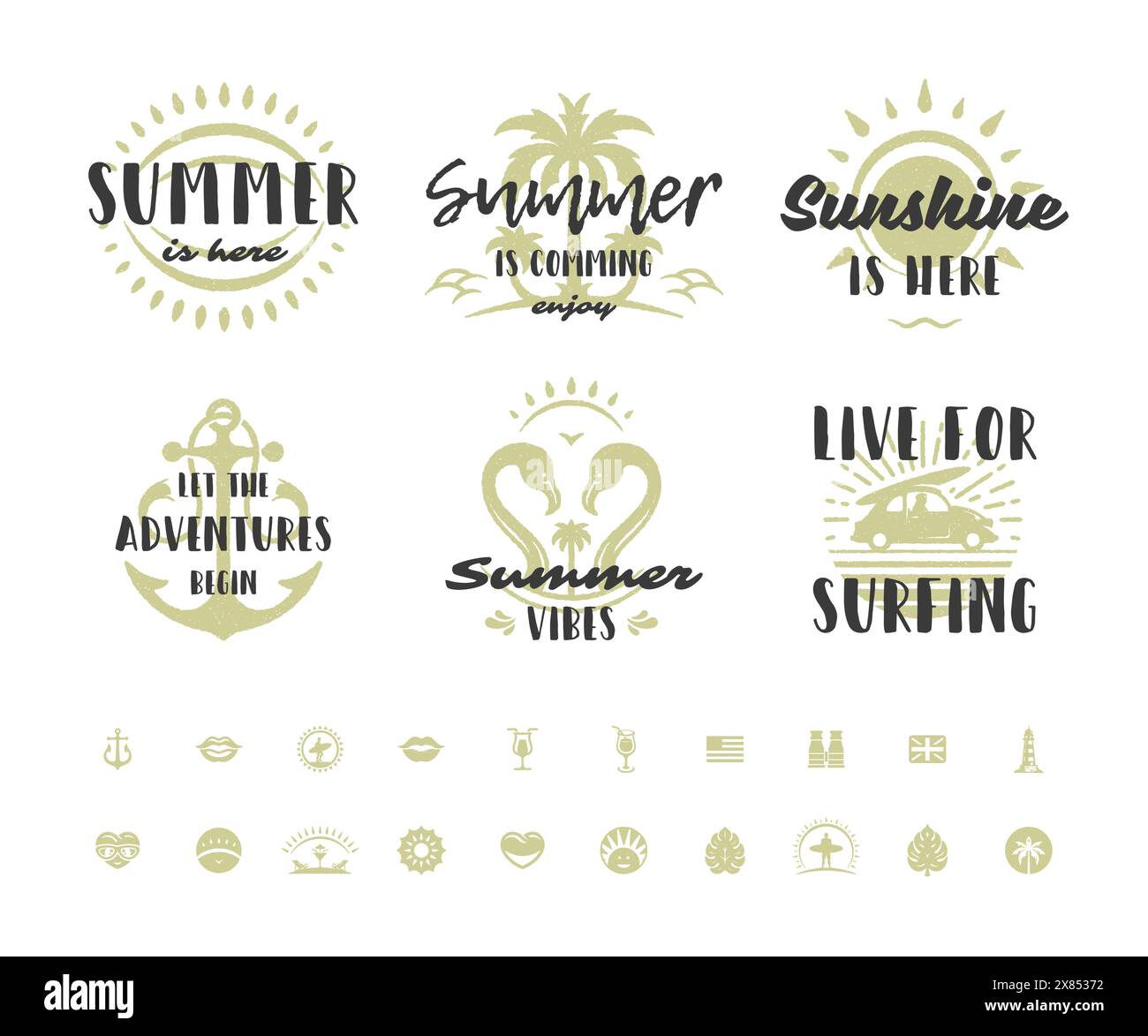 Im Sommerurlaub Typografie inspirierende Zitate oder Sprüche Design für T-Shirts, Tassen, Grußkarten, Fotoüberzüge, Dekordrucke und Postervektor i Stock Vektor