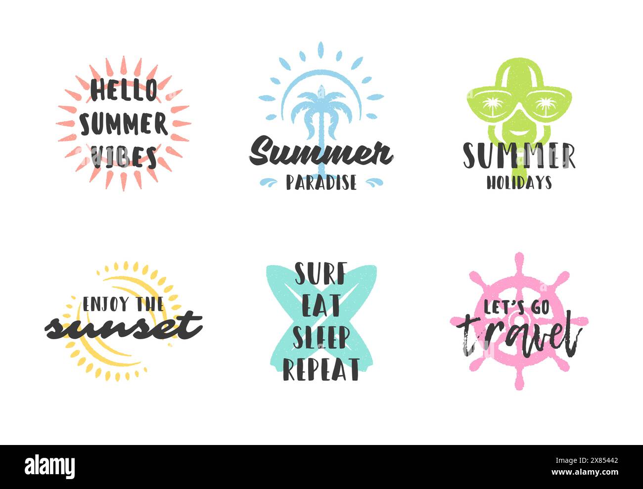 Im Sommerurlaub Typografie inspirierende Zitate oder Sprüche Design für T-Shirts, Tassen, Grußkarten, Fotoüberzüge, Dekordrucke und Postervektor i Stock Vektor