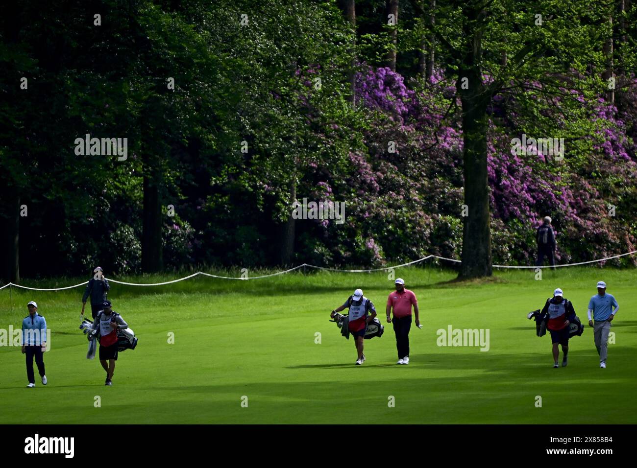 Schilde, Belgien. Mai 2024. Loch 18 in der ersten Runde (1/4) beim Golfturnier Soudal Open DP World Tour 2024 in Schilde am Donnerstag, 23. Mai 2024. Die Soudal Open 2024 finden vom 23. Bis 26. Mai im Rinkven Golf Club in Schilde statt. BELGA FOTO DIRK WAEM Credit: Belga News Agency/Alamy Live News Stockfoto