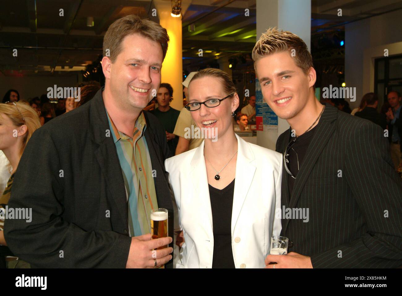 Eröffnungsfeier vom Fernseh und Musiksender VIVA mit dabei der deutschen Sänger Alexander Klaws , Deutschland 2003. Stockfoto