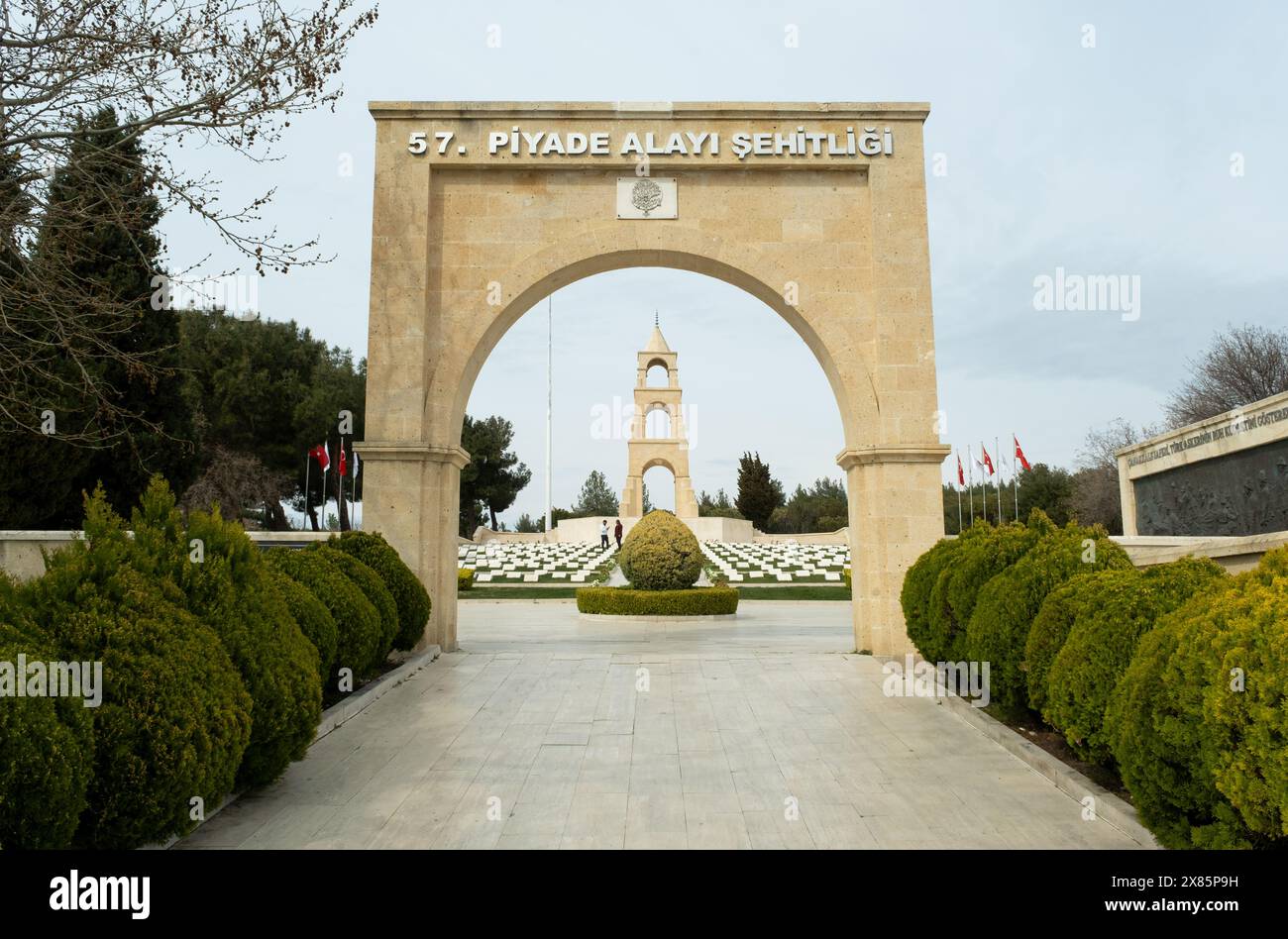 Canakkale, Türkei - 19. März 2024: Foto des 57. Infanterieregiments Martyrs' Cemetery in Canakkale. Stockfoto