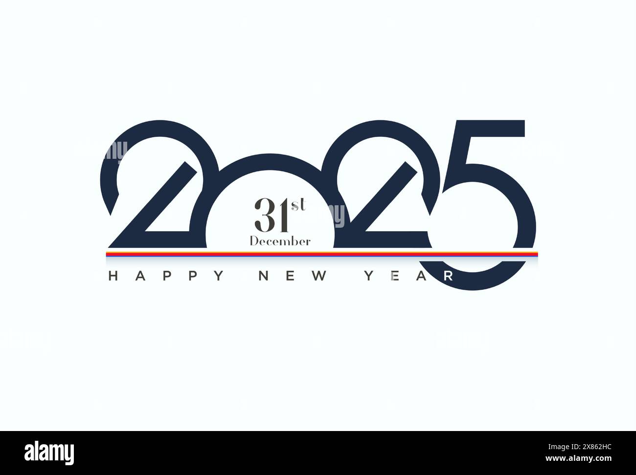 Vector Happy New Year 2024. Mit einem einzigartigen Zahlendesign und einem sehr einfachen Premium-Vektor-Design. Design für 2025 Kalender, Poster. Stock Vektor