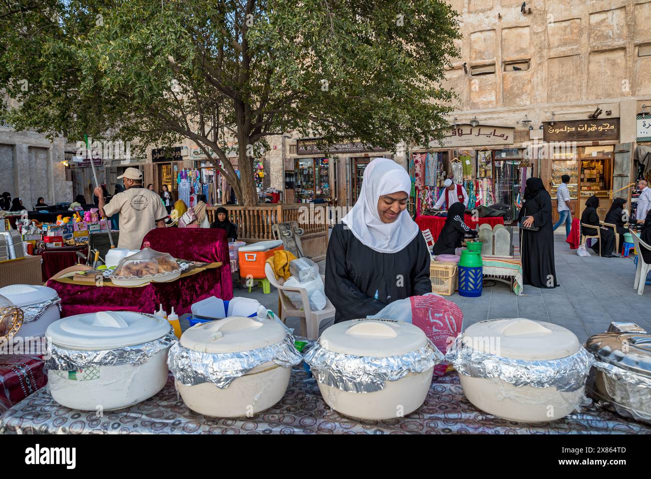Katar, Doha, Street Food in der Altstadt Stockfoto