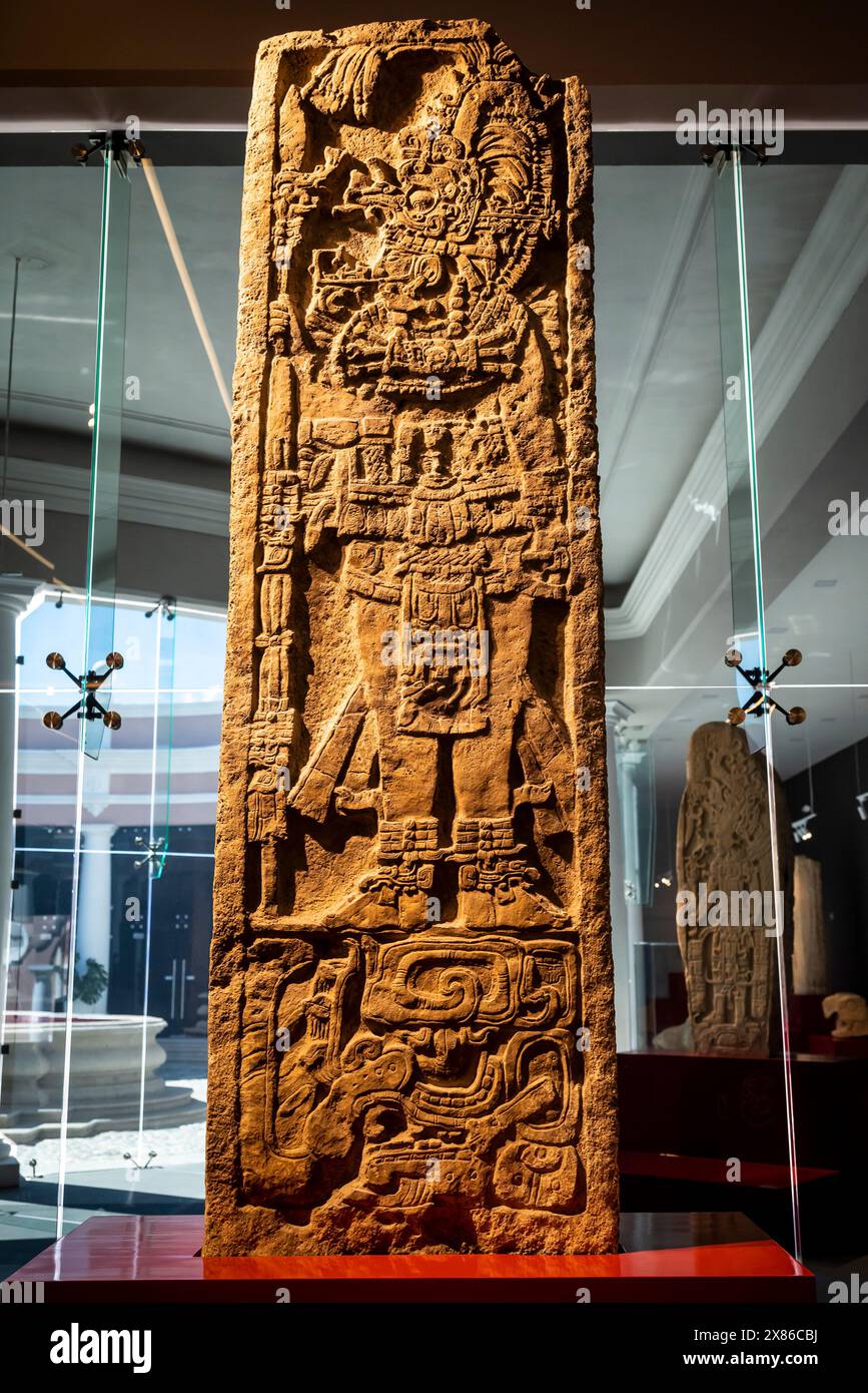 Prähispanische Kunst, das Nationalmuseum für Archäologie und Ethnologie, Guatemala-Stadt, Guatemala Stockfoto