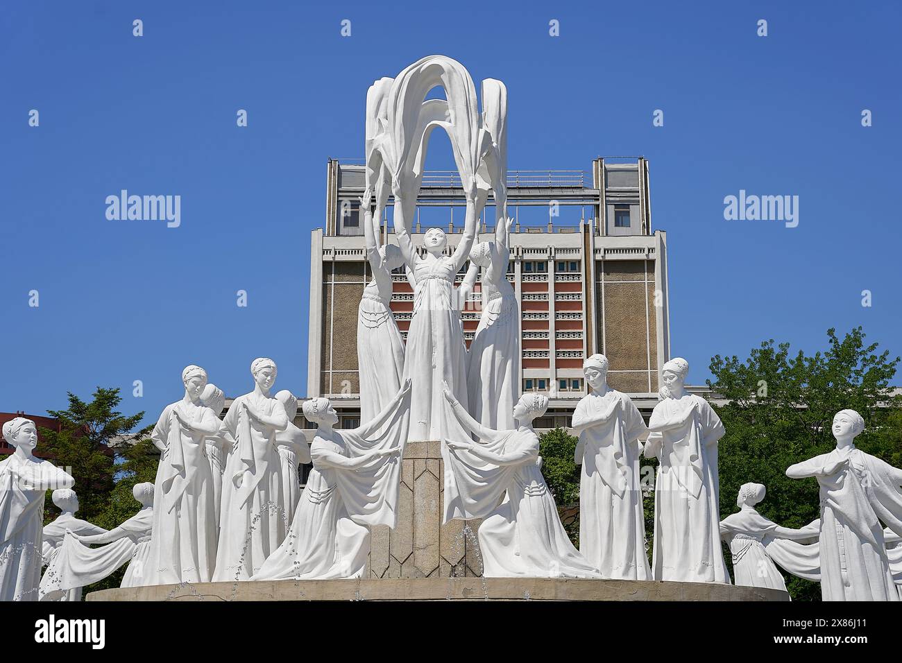 Pyongyang, Nordkorea, Hakdanggol Fountain Park Stockfoto