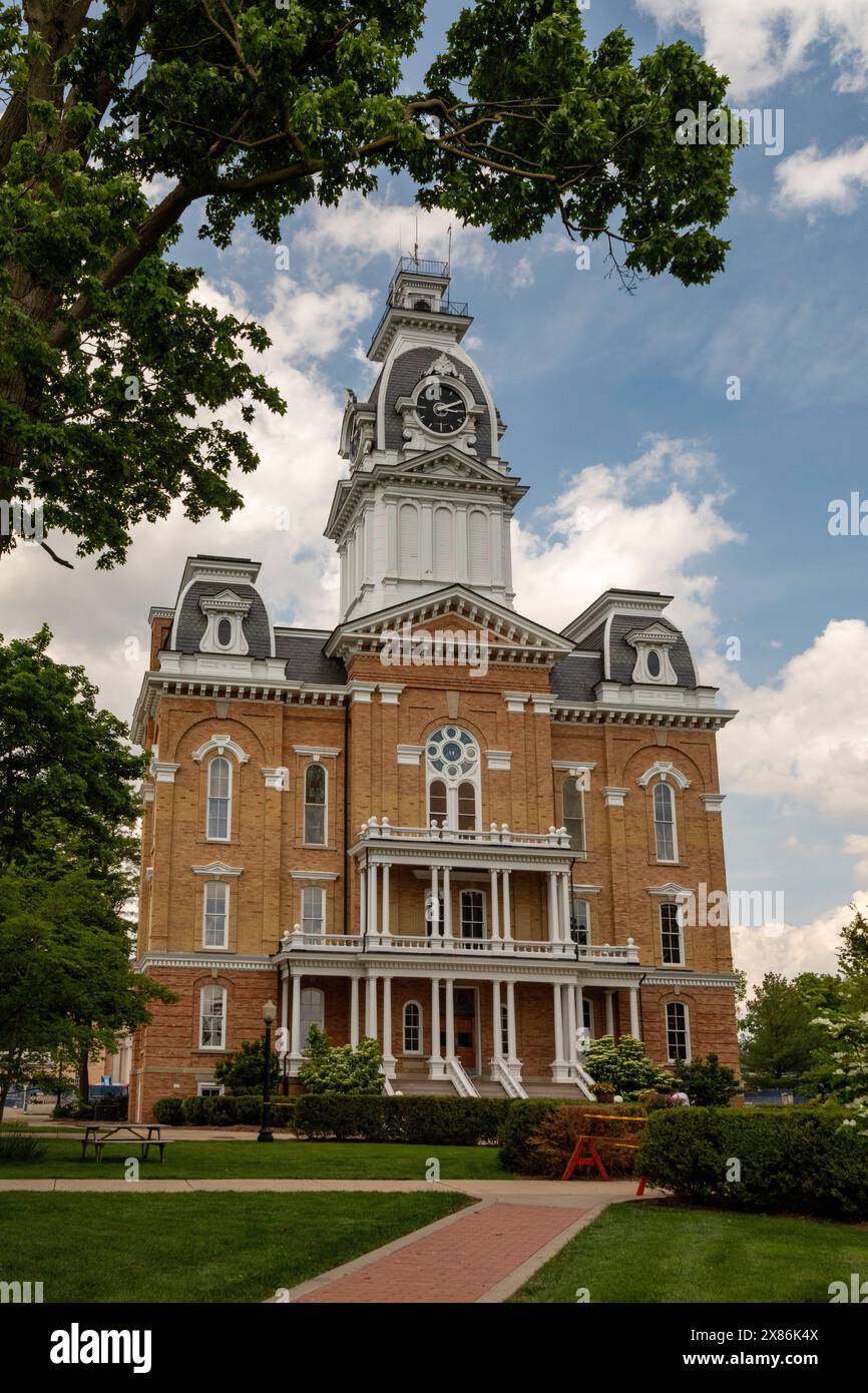 Hillsdale, Michigan - Central Hall am Hillsdale College, einer konservativen, christlichen Bildungseinrichtung. Stockfoto