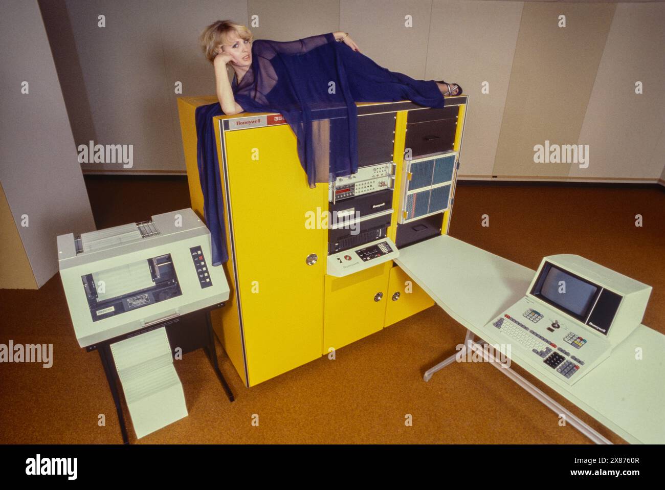 Modellwerbung für Honeywell Avionics Computer Anfang der 1980er Jahre Stockfoto