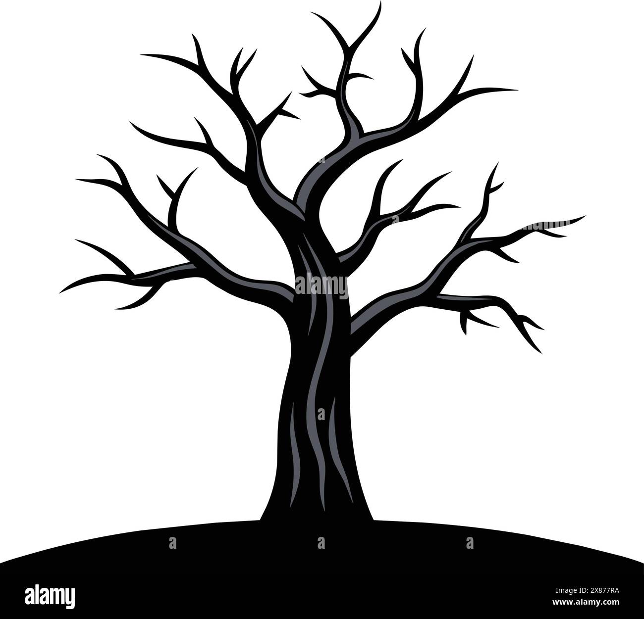 Black Dead Tree Silhouette isoliert für einfache Verwendung Stock Vektor