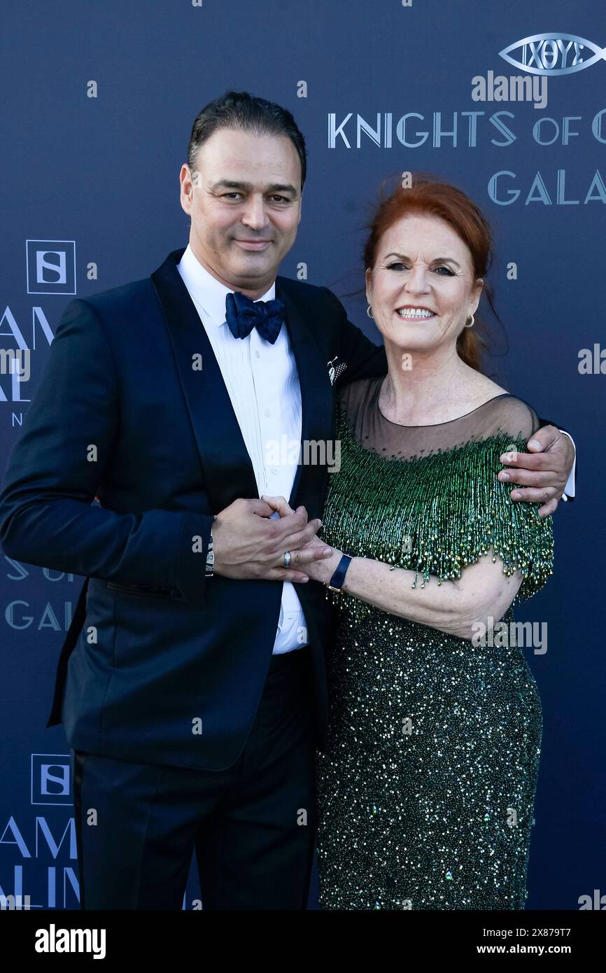 Manuel Fernandez und Sarah Ferguson nehmen am 22. Mai 2024 an der Gala „Ritter der Wohltätigkeit“ während des 77. Filmfestivals in Cannes Teil. Stockfoto
