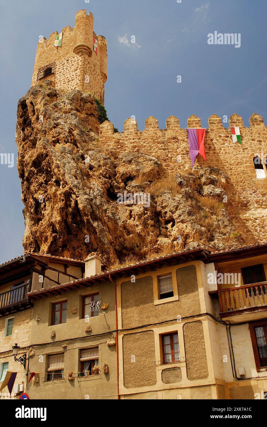 Blick auf die Stadt Frias, Burgos, Spanien Stockfoto