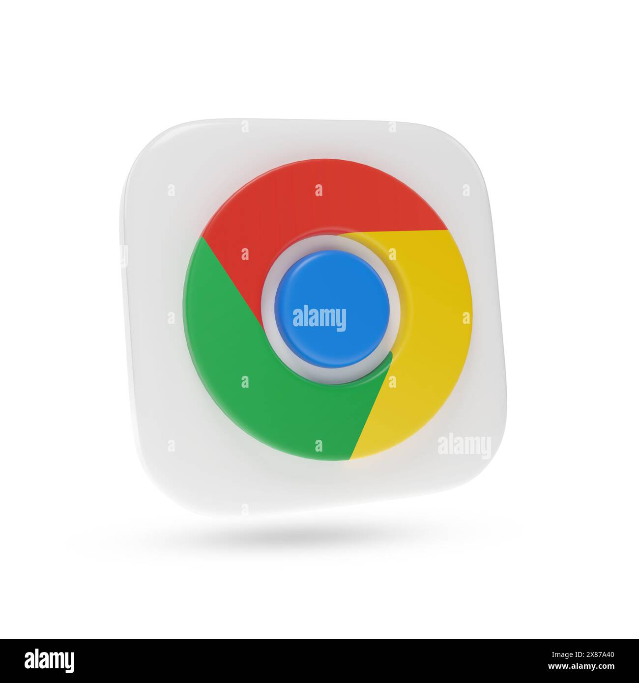 Buenos Aires, Argentinien; 5. Mai 2024: Google Chrome Logo in drei Dimensionen isoliert auf weißem Hintergrund. 3D-Abbildung. Stockfoto