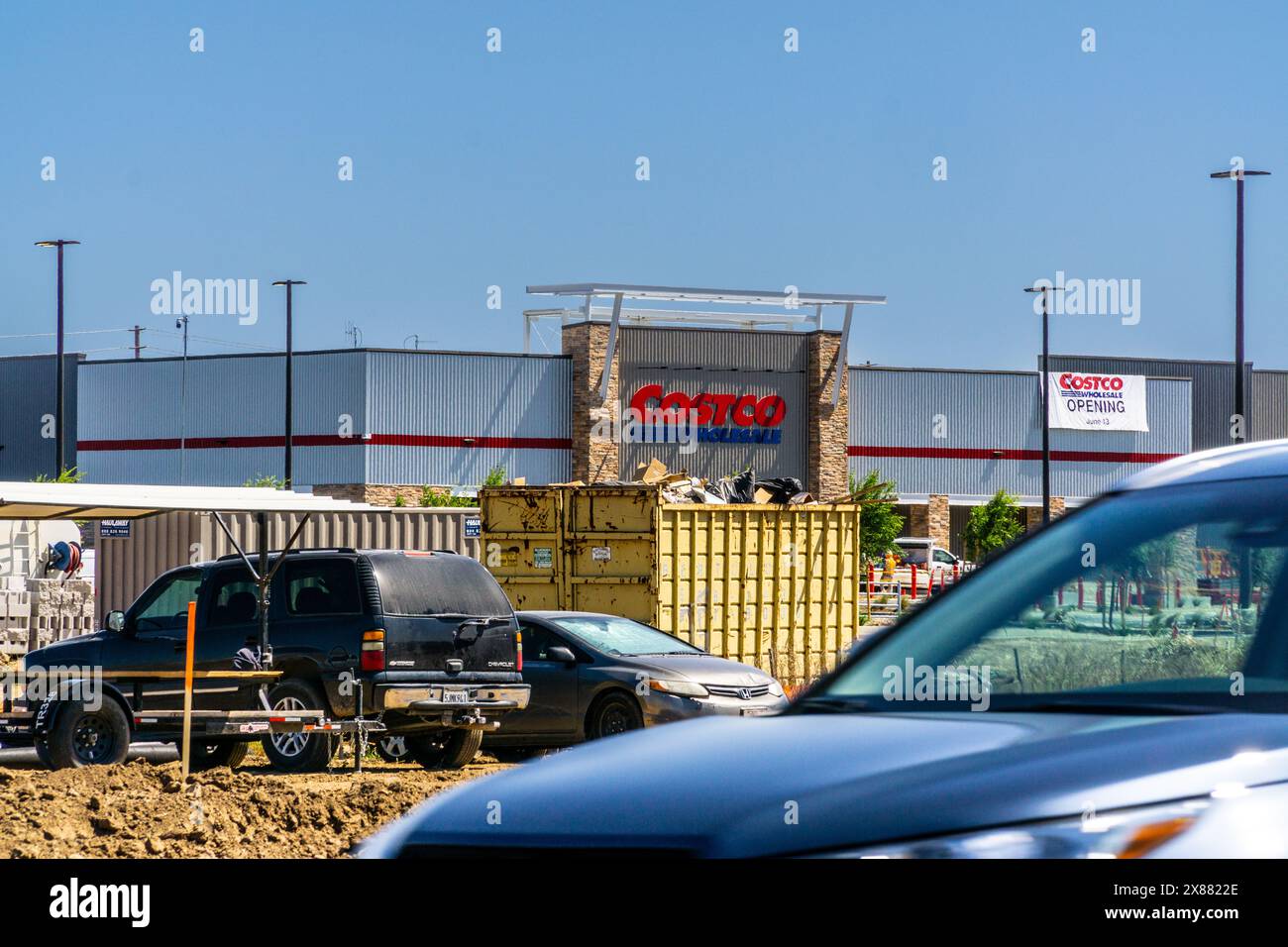 Ein neues Costco-Großhandelslager im Bau in Riverbank, Kalifornien Stanislaus County USA Stockfoto