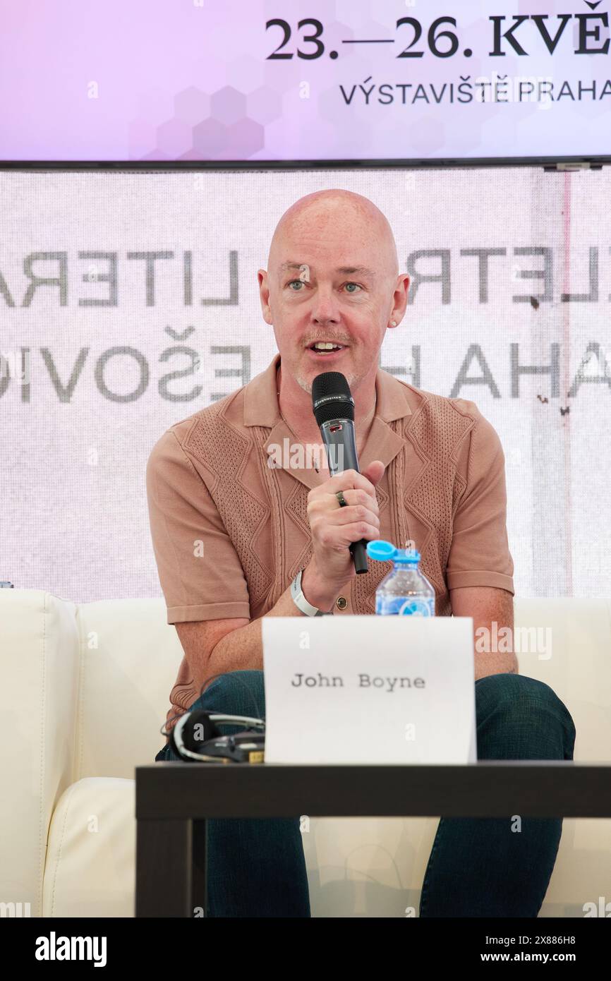 Der irische Schriftsteller John Boyne beim 29. Buch-und Literaturfestival der Prager Buchwelt, das am 23. Mai 202 in Prag beginnt Stockfoto