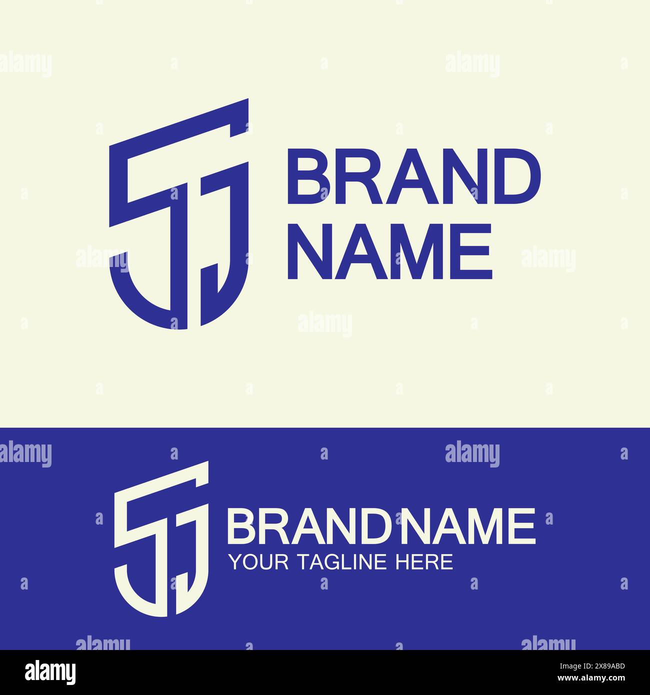 Einfaches Logodesign mit Creative Letter SJ oder JS-Monogramm. Stock Vektor