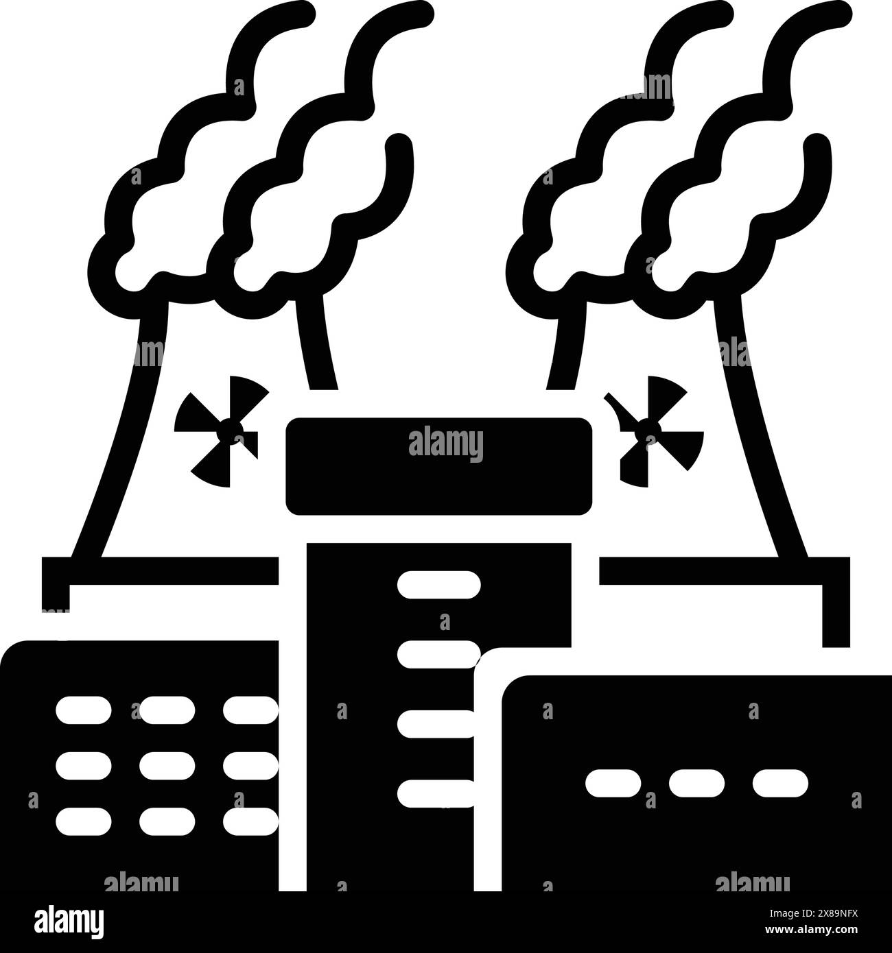 Symbol für Kernkraftwerk, Energie Stock Vektor