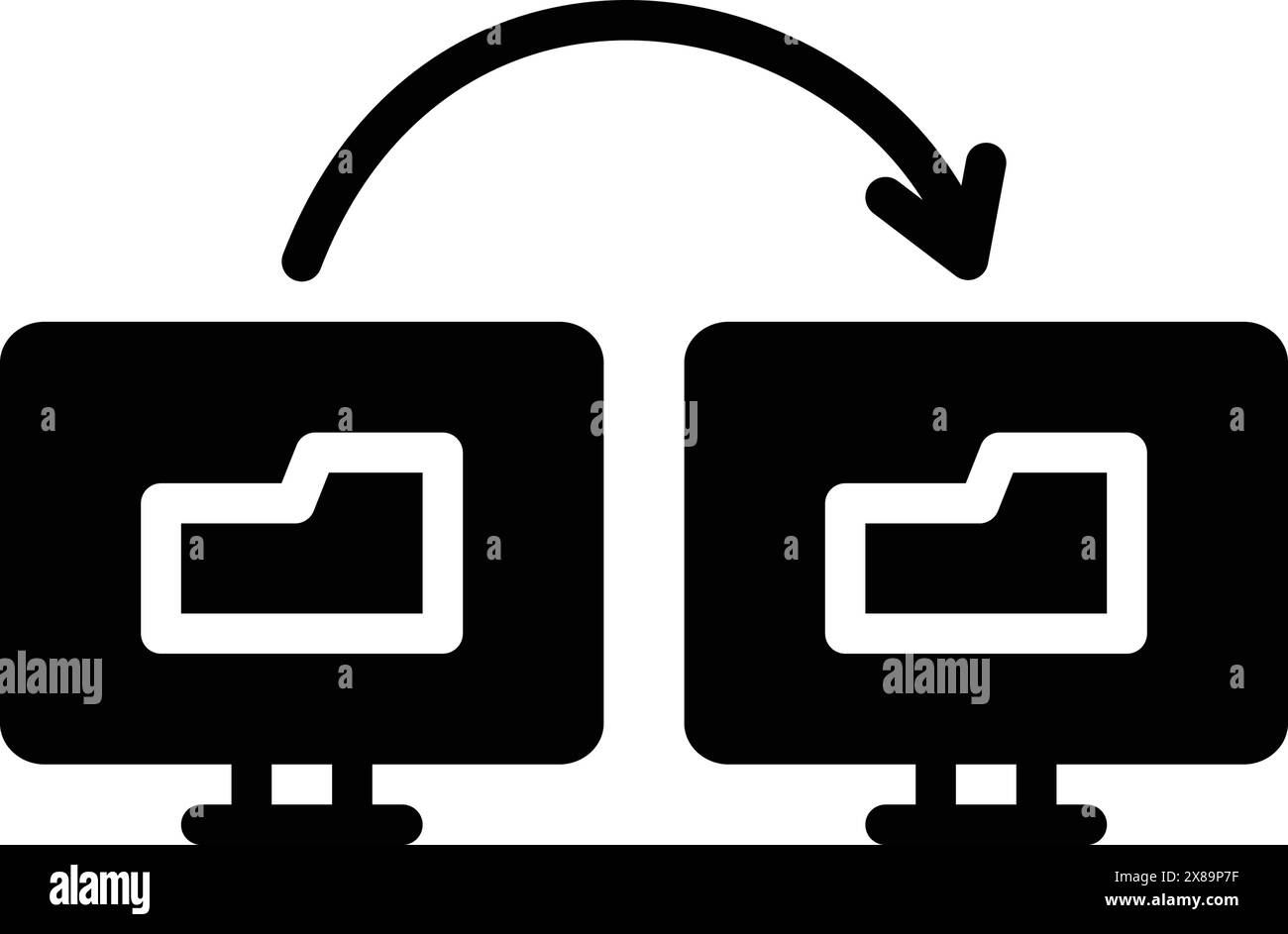 Symbol für die Synchronisierung von Dateninformationen, Übertragung Stock Vektor