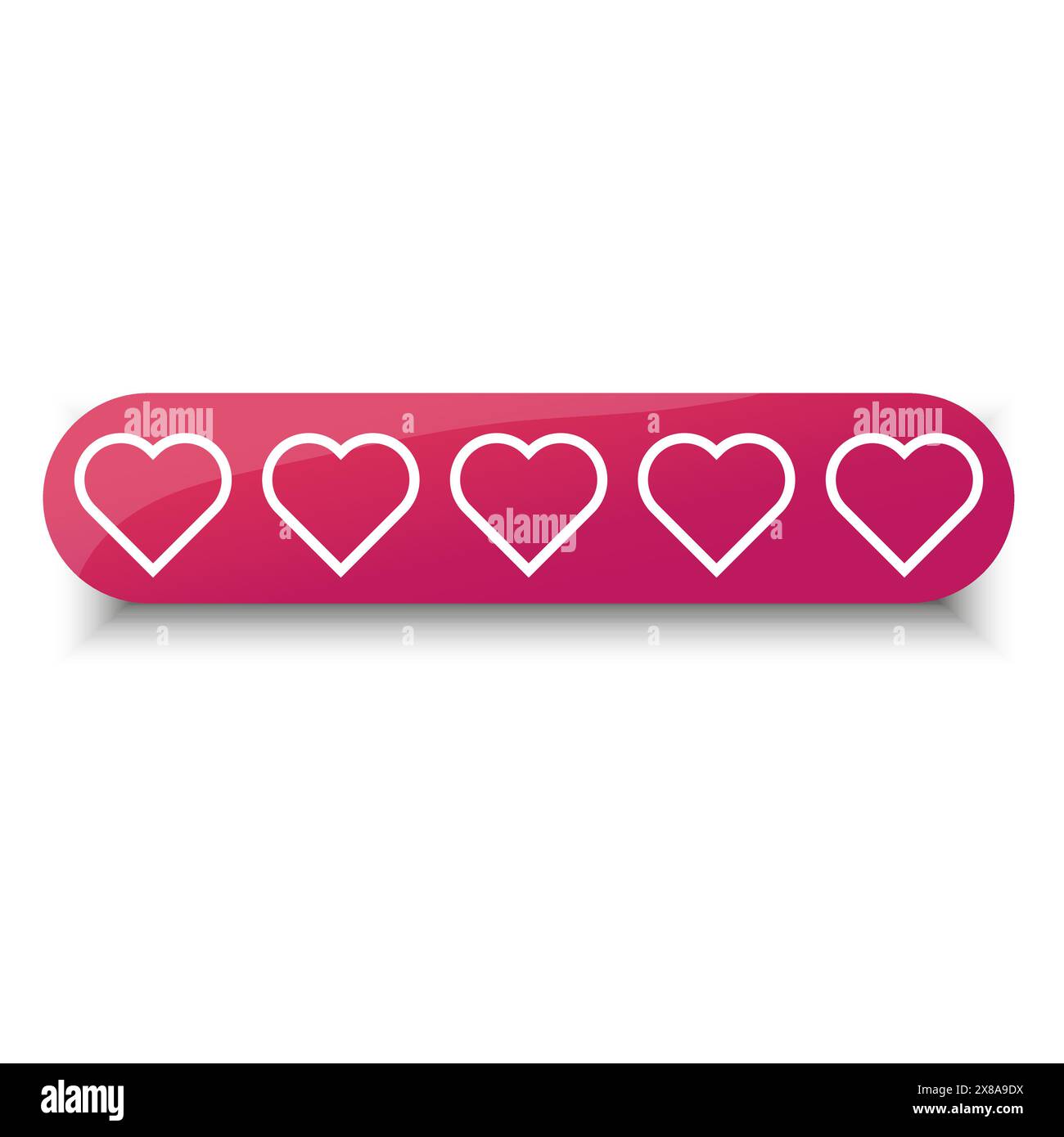 Bewertungsleiste Für Herzen. Vektor Für Kundenfeedback. Indikator „Zufriedenheitsgrad“. Love Meter Konzept. Stock Vektor