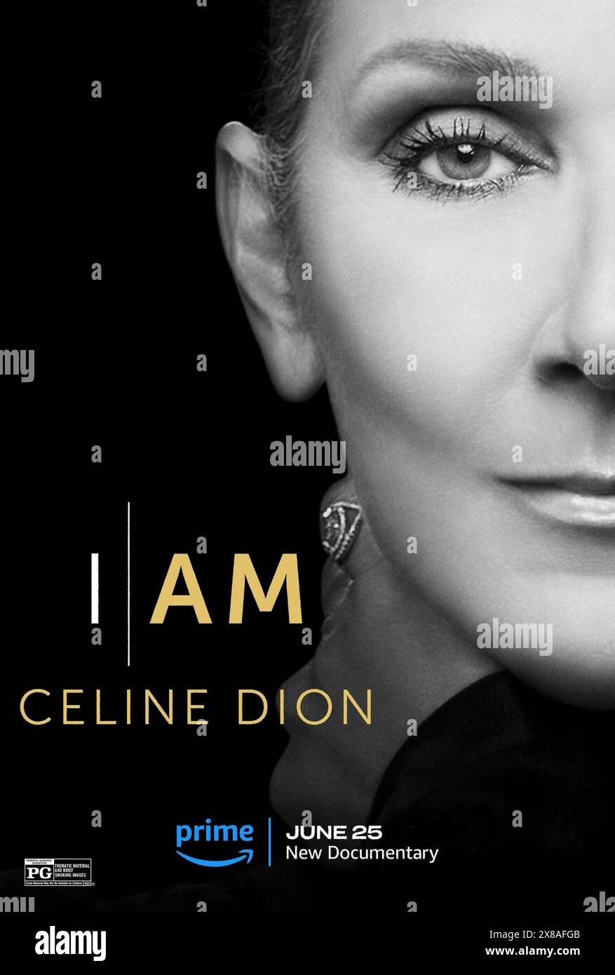 I am: Celine Dion (2024) von Irene Taylor mit Céline Dion. Intime Dokumentation über Celine Dion, wie sie mit dem Stiff Person Syndrom kämpft. Werbeplakat.***NUR REDAKTIONELLE VERWENDUNG*** Guthaben: BFA/Amazon Prime Video Stockfoto