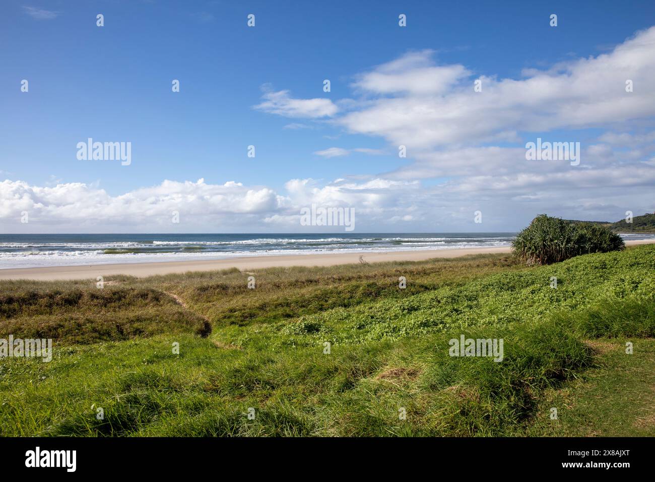 Lennox Head Küstendorf an der Ostküste von New South Wales in der nördlichen Flüsse Region und dem berühmten Seven Mile Beach, NSW, Australien Stockfoto