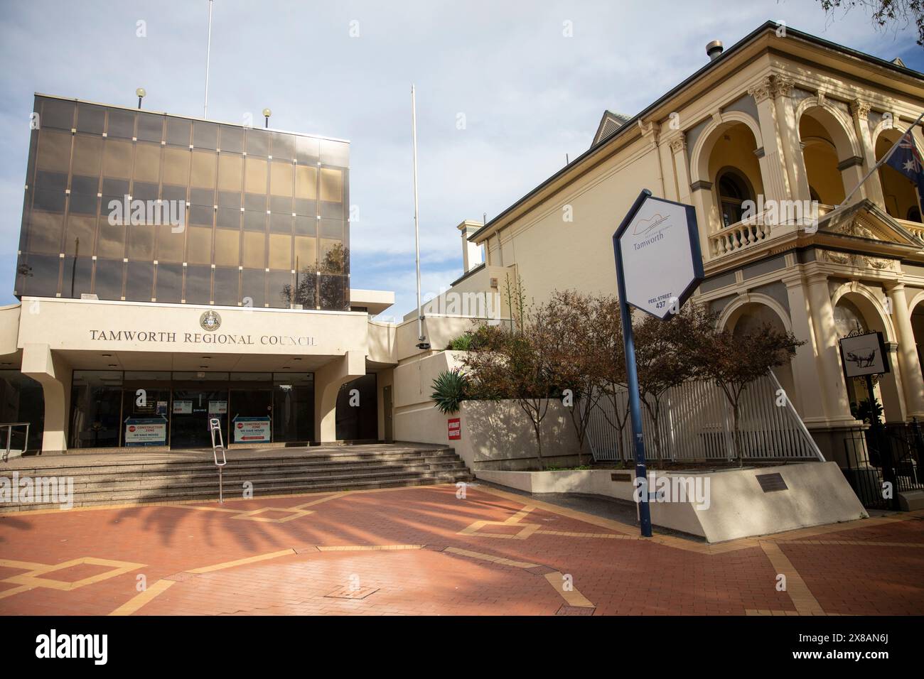 Tamworth Regional council Offices and Chambers, Peel Street im Stadtzentrum von Tamworth, NSW, Australien Stockfoto