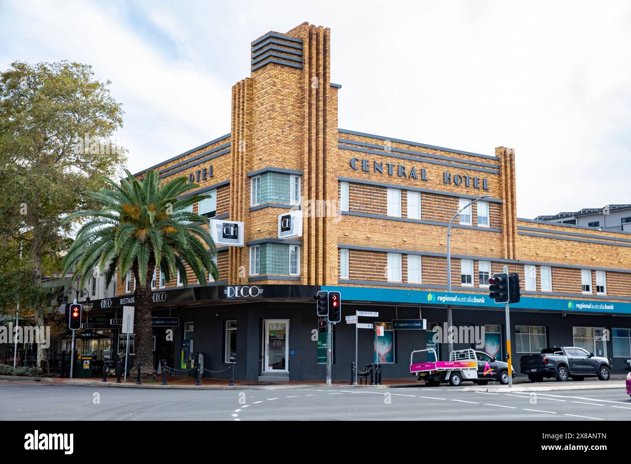 Tamworth ist eine Stadt im Norden von New South Wales, bekannt als Country Music Capital of Australia, Central Hotel and Bar Building in Brisbane Street, NSW Stockfoto