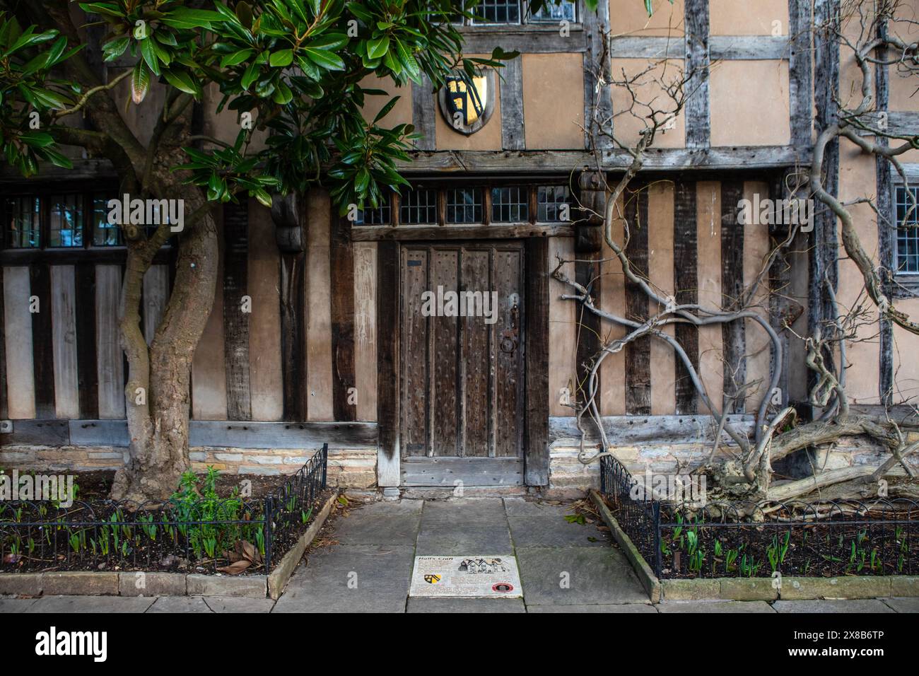 Das Äußere der Halls Croft in Stratford-upon-Avon, Großbritannien - das wunderschöne jakobinische Gebäude war die Heimat von Susanna Shakespeare - der Tochter von William Sha Stockfoto