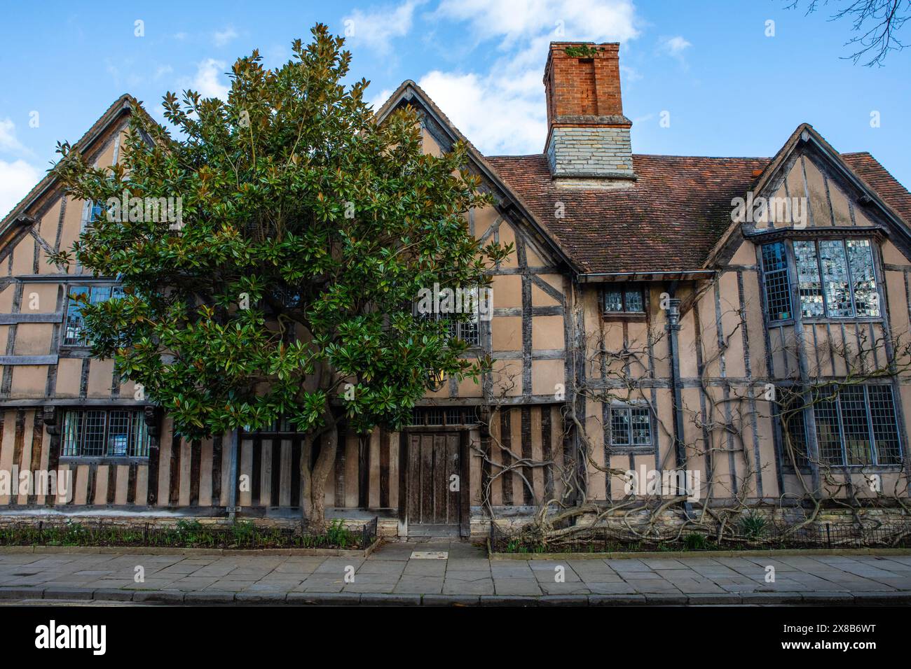 Das Äußere der Halls Croft in Stratford-upon-Avon, Großbritannien - das wunderschöne jakobinische Gebäude war die Heimat von Susanna Shakespeare - der Tochter von William Sha Stockfoto