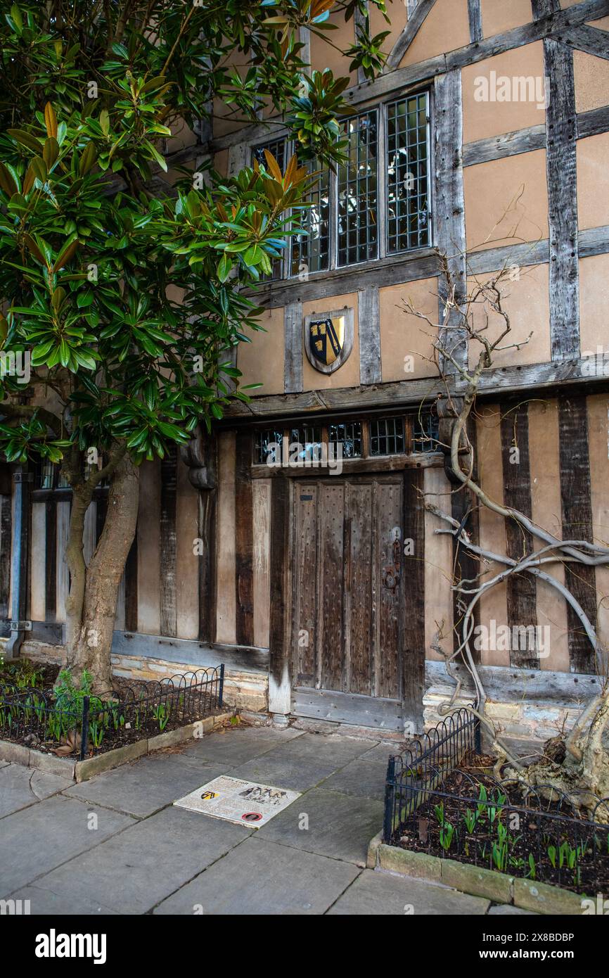 Das Äußere der Halls Croft in Stratford-upon-Avon, Großbritannien - das wunderschöne jakobinische Gebäude war die Heimat von Susanna Shakespeare - der Tochter von William Sha Stockfoto